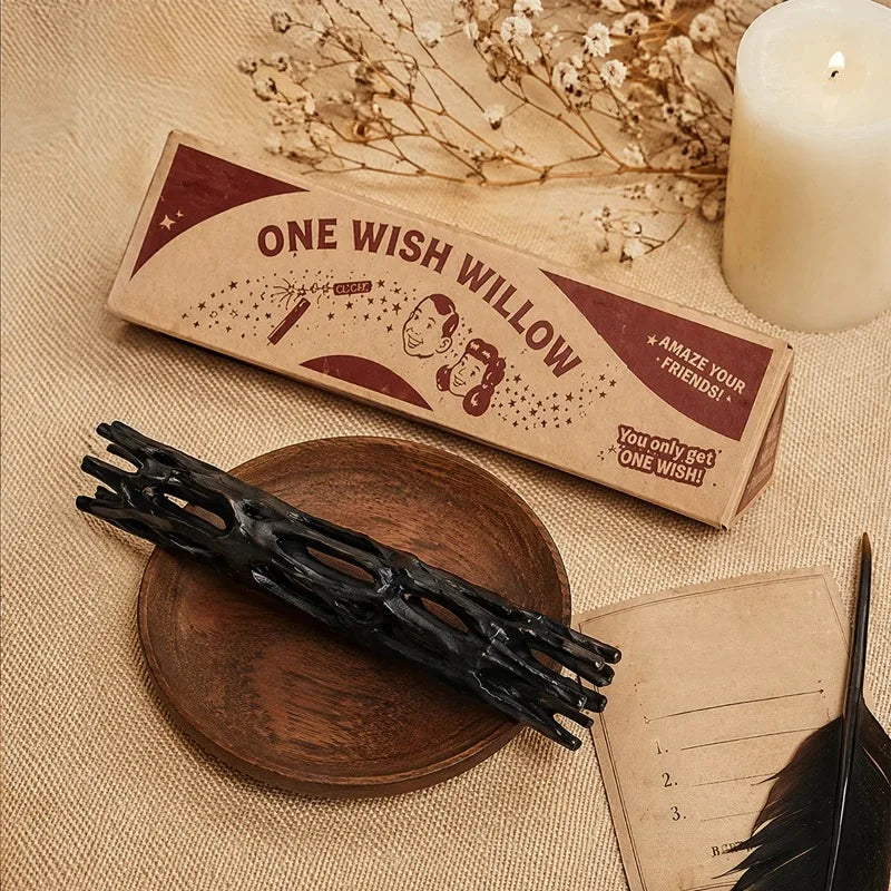 1Pcs 3D Printed One Wish Willow Stick Black Wishing Snap Sticks Magic Prop