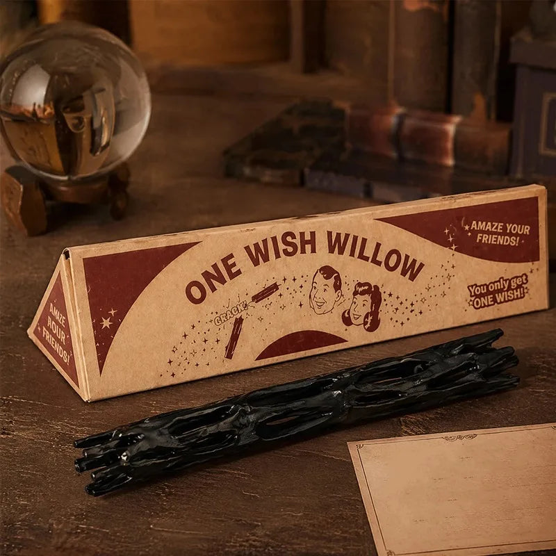 1Pcs 3D Printed One Wish Willow Stick Black Wishing Snap Sticks Magic Prop